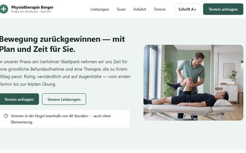 Vorschau der Demo-Website Physiotherapie Berger