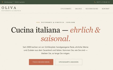 Vorschau der Demo-Website Ristorante OLIVA