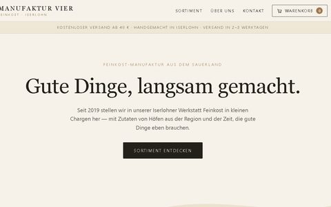 Vorschau der Demo-Website Manufaktur Vier
