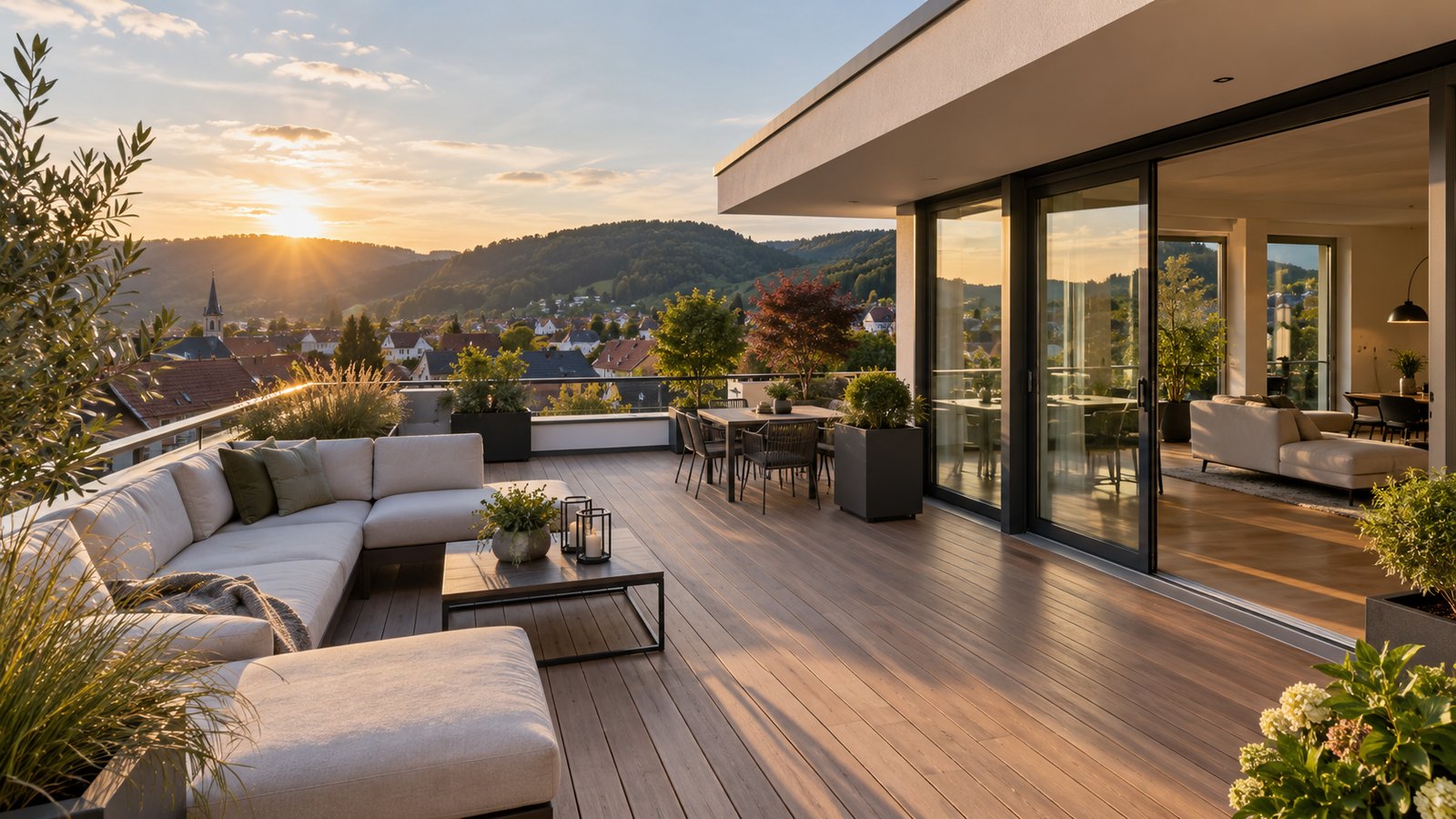 Neubau-Penthouse mit Dachterrasse und Blick über Menden