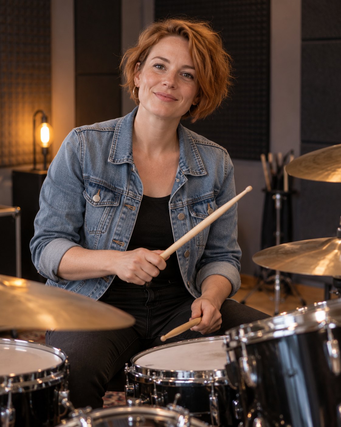 Lea Brunner am Schlagzeug